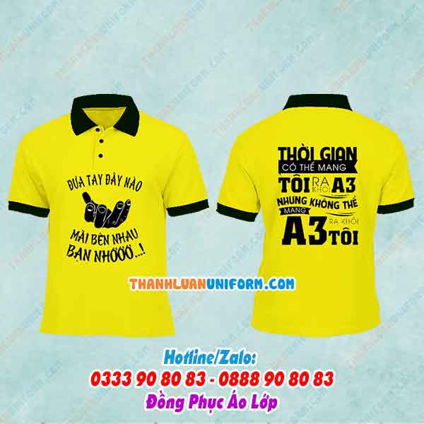 Áo Thun Lớp Màu Vàng Nổi Bật | May Đồng Phục Áo Lớp Gò Vấp Tphcm
